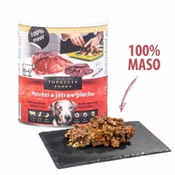 Topstein - Hovězí s játry v plechu 800g