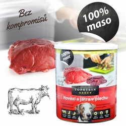 Topstein - Hovězí s játry v plechu 800g