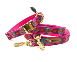Obojek pro psa "India" 2,5cm - Růžový S (26cm - 36cm)