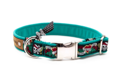 Obojek pro psa "Harley" 2,5cm - Smaragdově zelený S (26cm - 36cm)