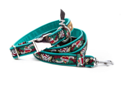 Obojek pro psa "Harley" 2,5cm - Smaragdově zelený S (26cm - 36cm)