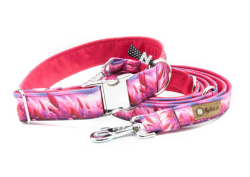 Obojek pro psa 4cm "Pink paradise"