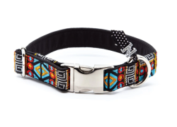 Obojek pro psa 2,5cm "African Dreams" - Černý S (26cm - 36cm)