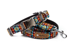 Obojek pro psa 2,5cm "African Dreams" - Černý S (26cm - 36cm)