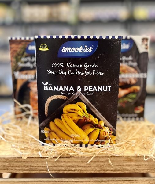 SMOOKIES Premium BANANA - Banánové sušenky s arašídy 200g